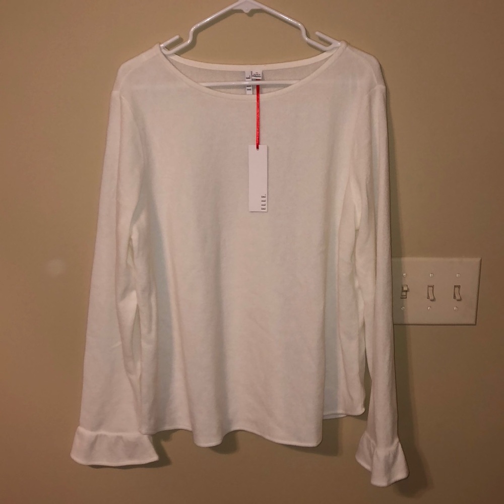 Ladies white super soft sweater